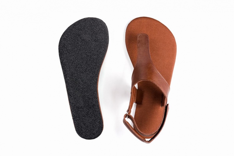 Brown Ahinsa Simple Barefoot Men's Sandals | DYQ4342PP