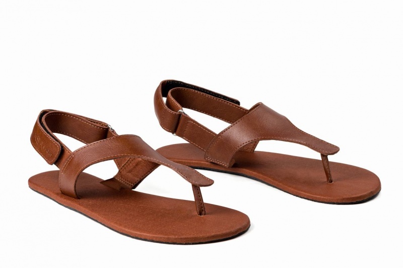 Brown Ahinsa Simple Barefoot Women's Sandals | KFL9416PA