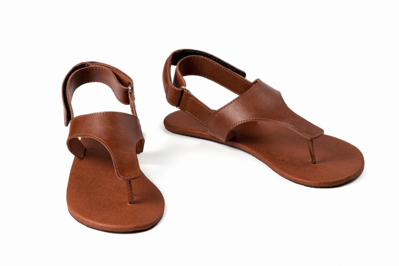 Brown Ahinsa Simple Barefoot Women's Sandals | KFL9416PA