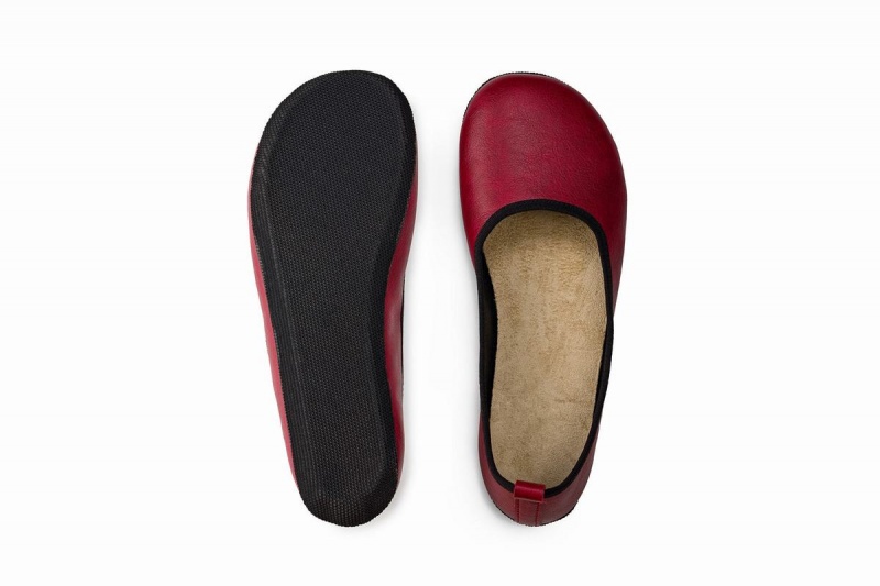 Burgundy Ahinsa Ananda Narrow Barefoot Women's Ballet Flats | WIP15NF