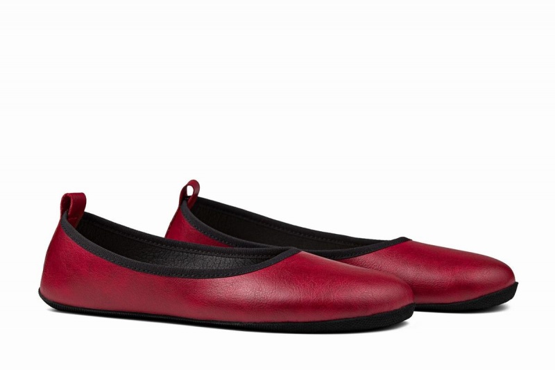 Burgundy Ahinsa Ananda Narrow Barefoot Women's Ballet Flats | WIP15NF