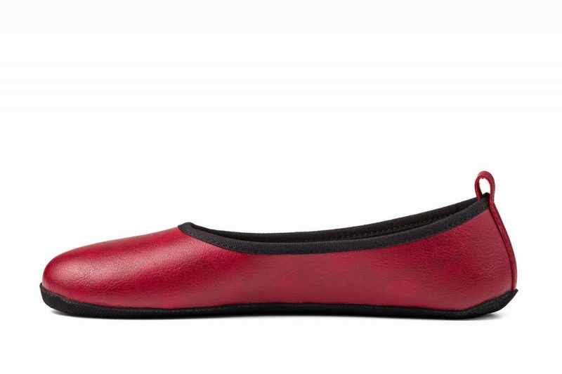 Burgundy Ahinsa Ananda Narrow Barefoot Women's Ballet Flats | WIP15NF