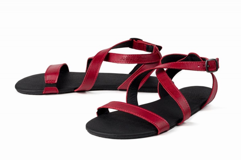 Burgundy Ahinsa Hava Barefoot Women's Sandals | YMU3346FN