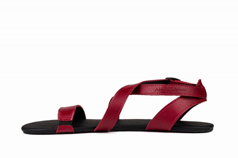 Burgundy Ahinsa Hava Barefoot Women's Sandals | YMU3346FN