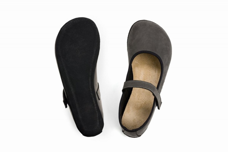 Grey Ahinsa Ananda Nubuck Barefoot Women's Ballet Flats | LIZ10071WF