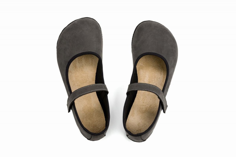 Grey Ahinsa Ananda Nubuck Barefoot Women's Ballet Flats | LIZ10071WF