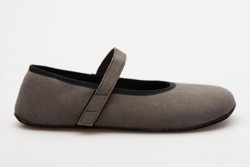 Grey Ahinsa Ananda Suede Barefoot Women\'s Ballet Flats | FNW8817QO