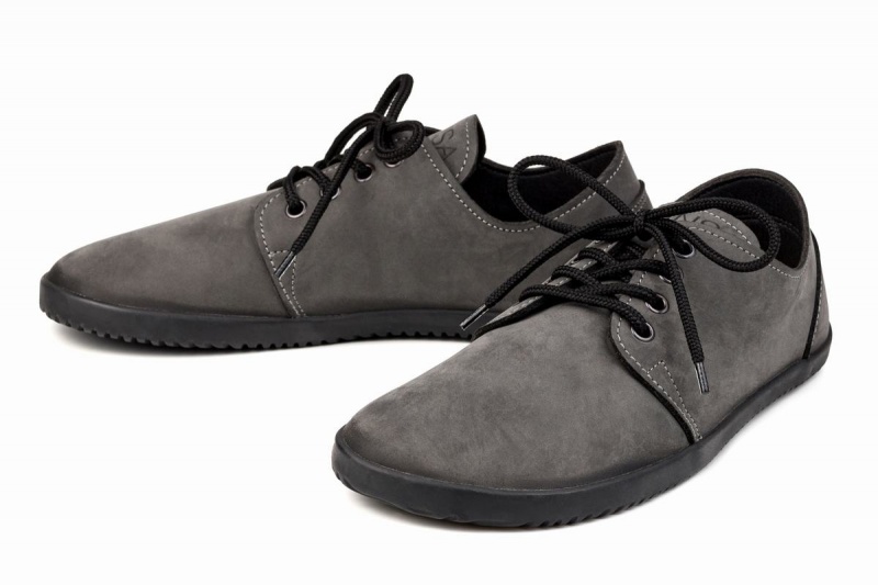 Grey Ahinsa Bindu 2 Nubuck Barefoot Men's Casual Shoes | ZCU6141CZ