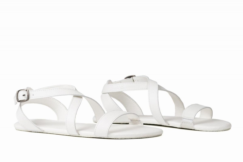 White Ahinsa Hava Barefoot Women's Sandals | JOF1594UW