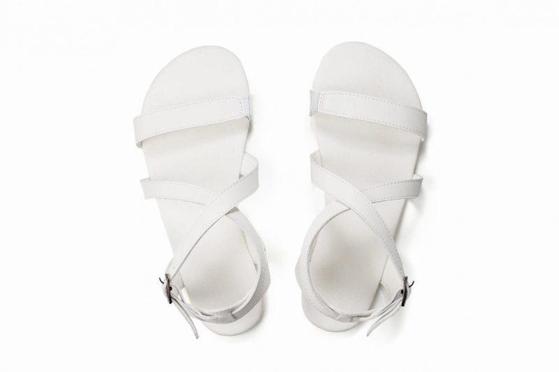 White Ahinsa Hava Barefoot Women's Sandals | JOF1594UW