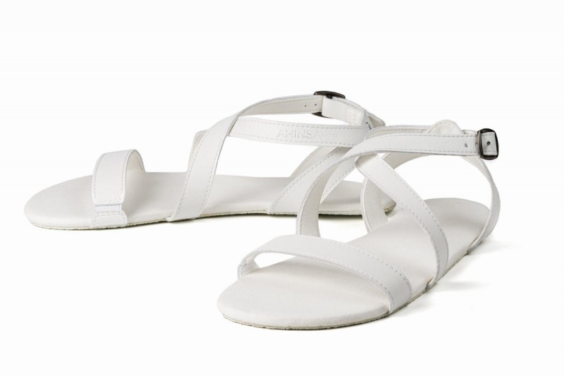 White Ahinsa Hava Barefoot Women's Sandals | JOF1594UW